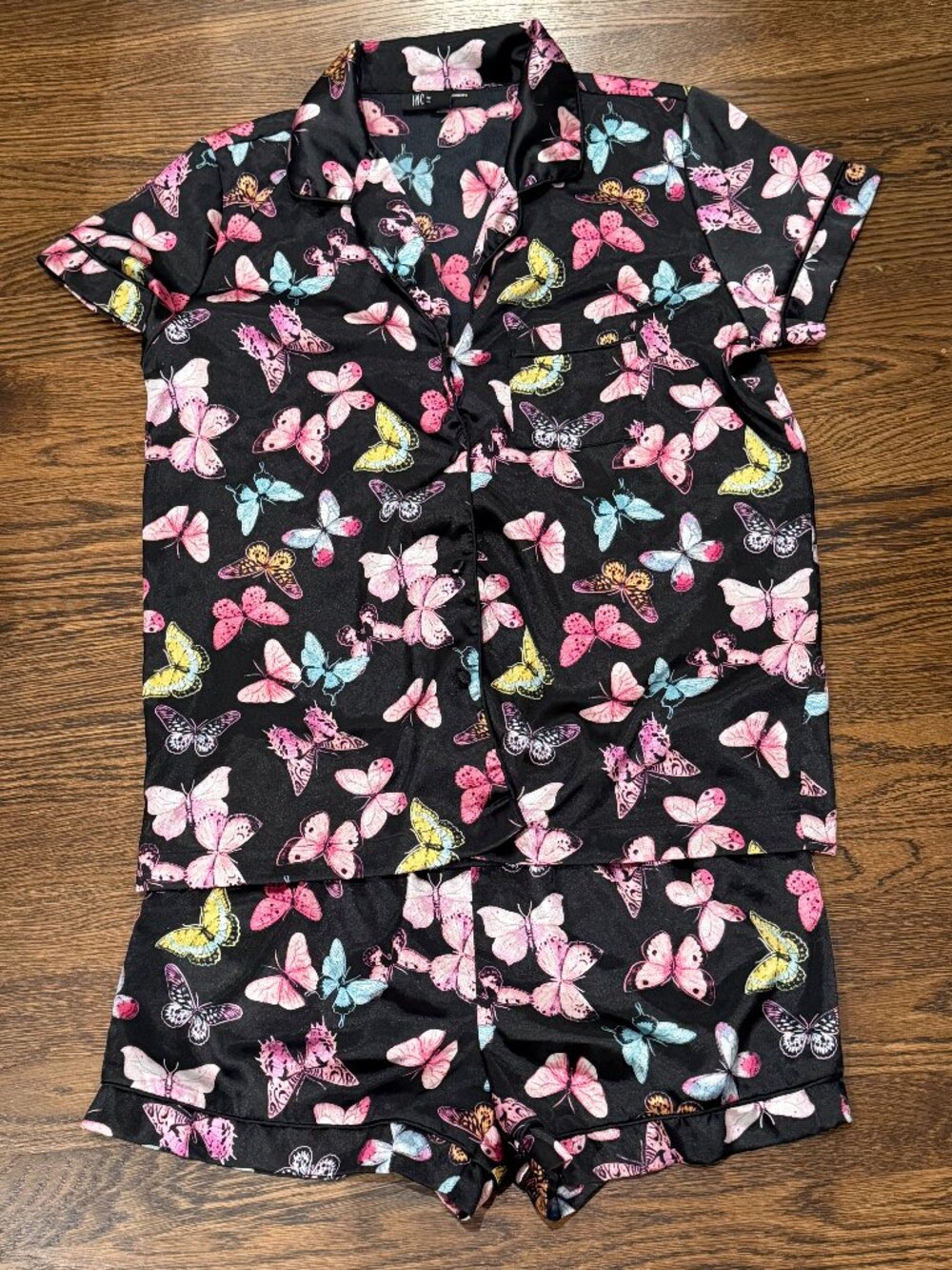 INC International Concepts Butterfly Print Satin Feel Pajama Set Size S